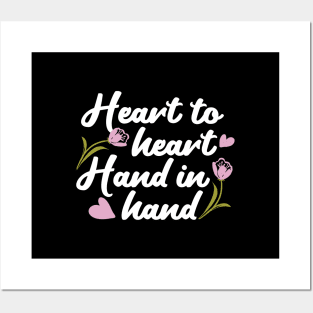 Contemporary Heart to Heart, Hand to Hand Quote Art Posters and Art